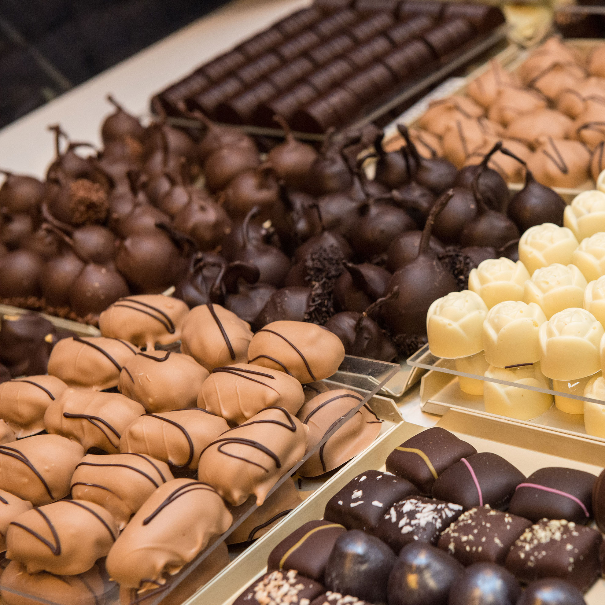 Groot assortiment aan bonbons